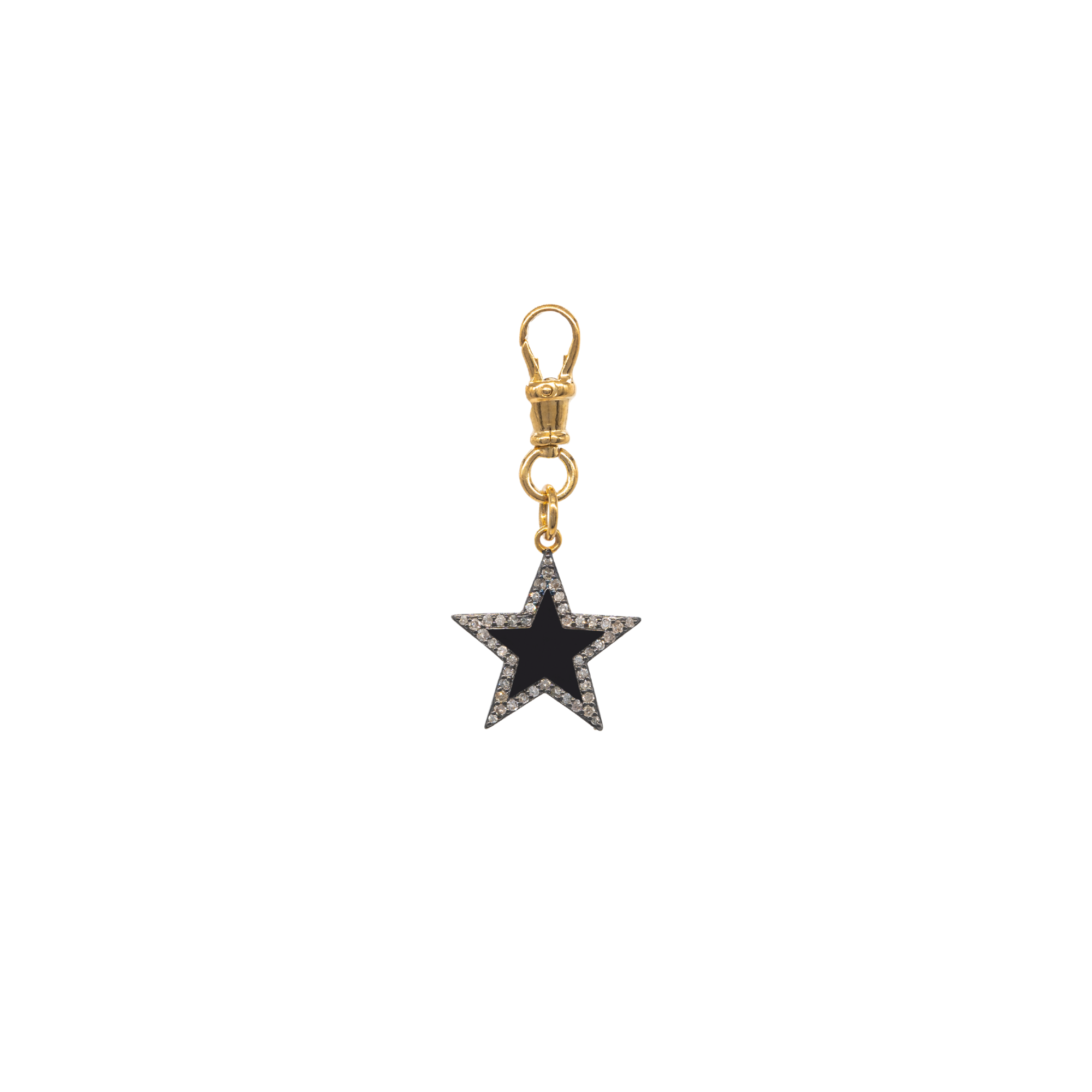 Black Enamel Chunky Star Pendant