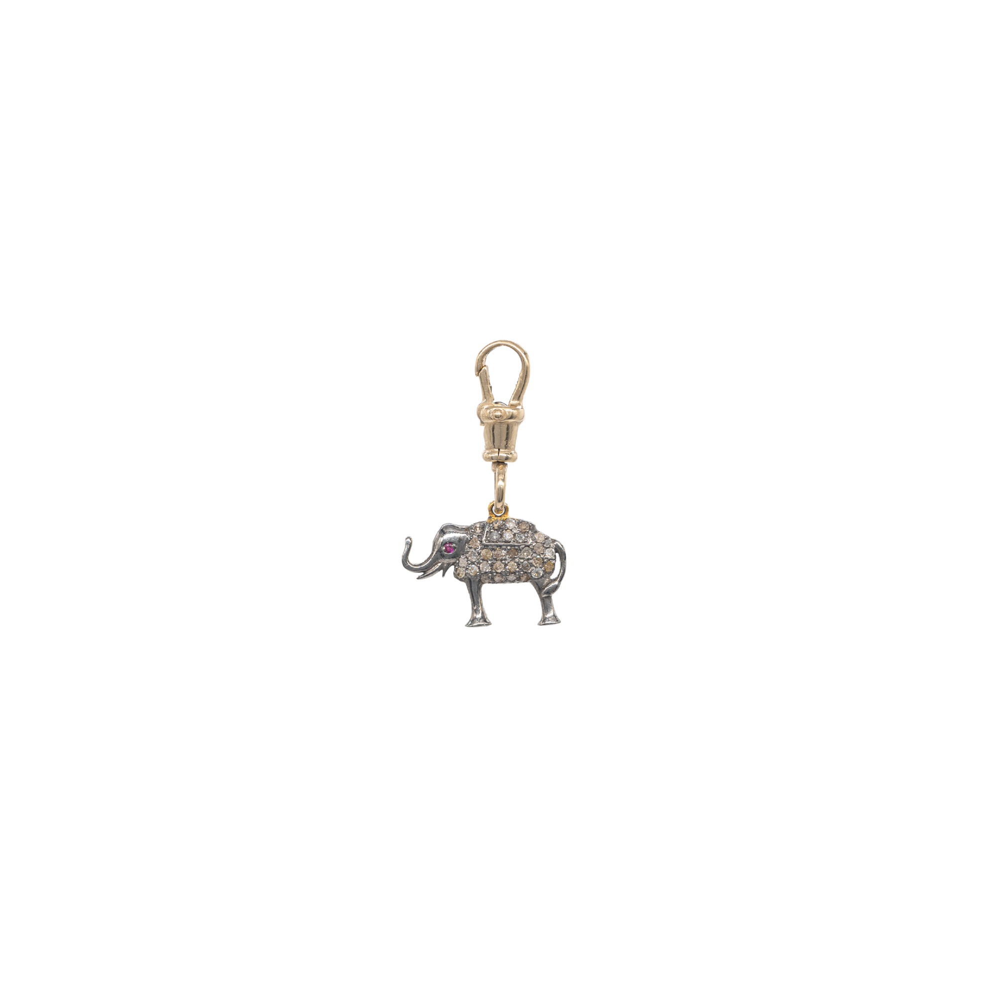 Diamond and Silver Elephant Pendant