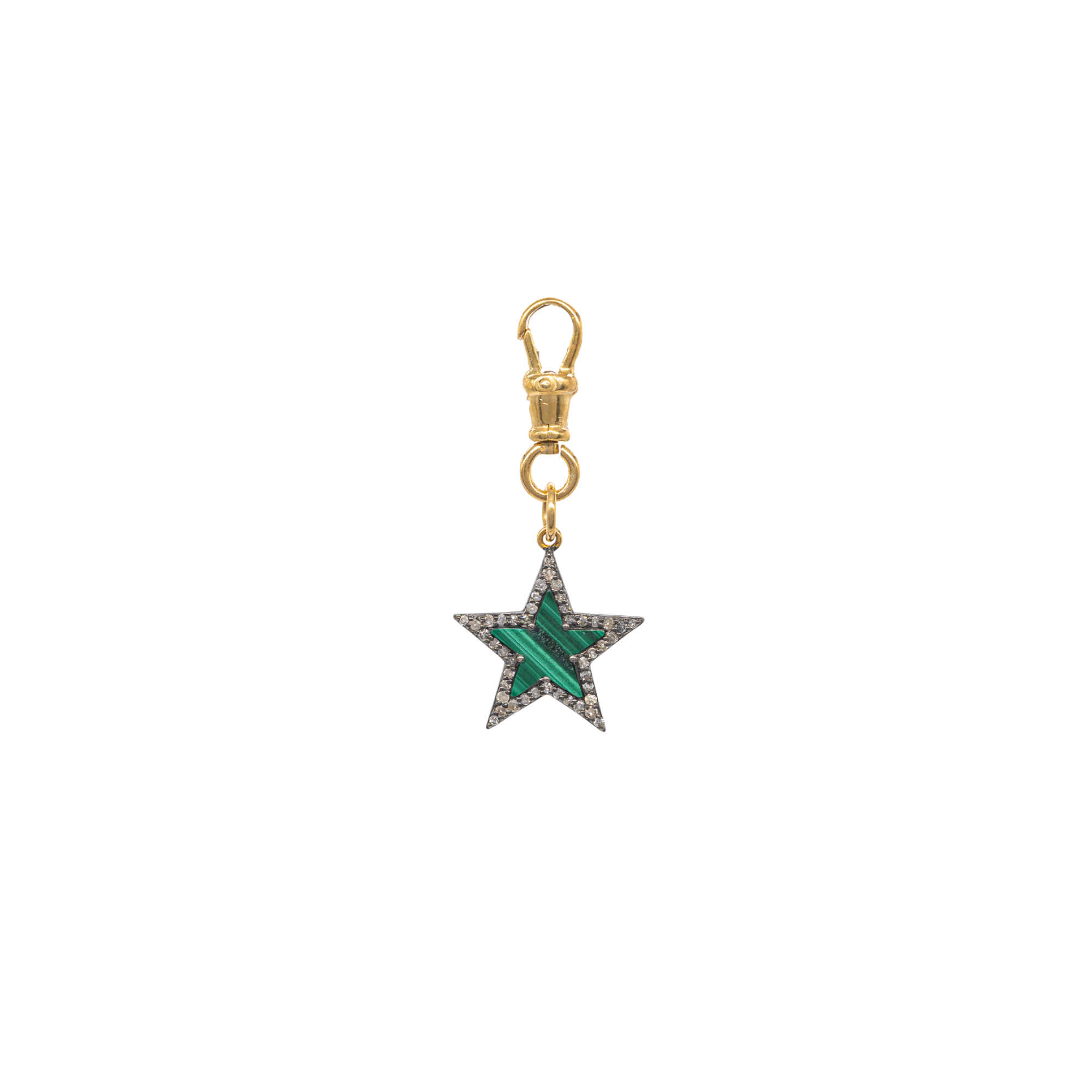 Diamond and Malachite Chunky Star Pendant