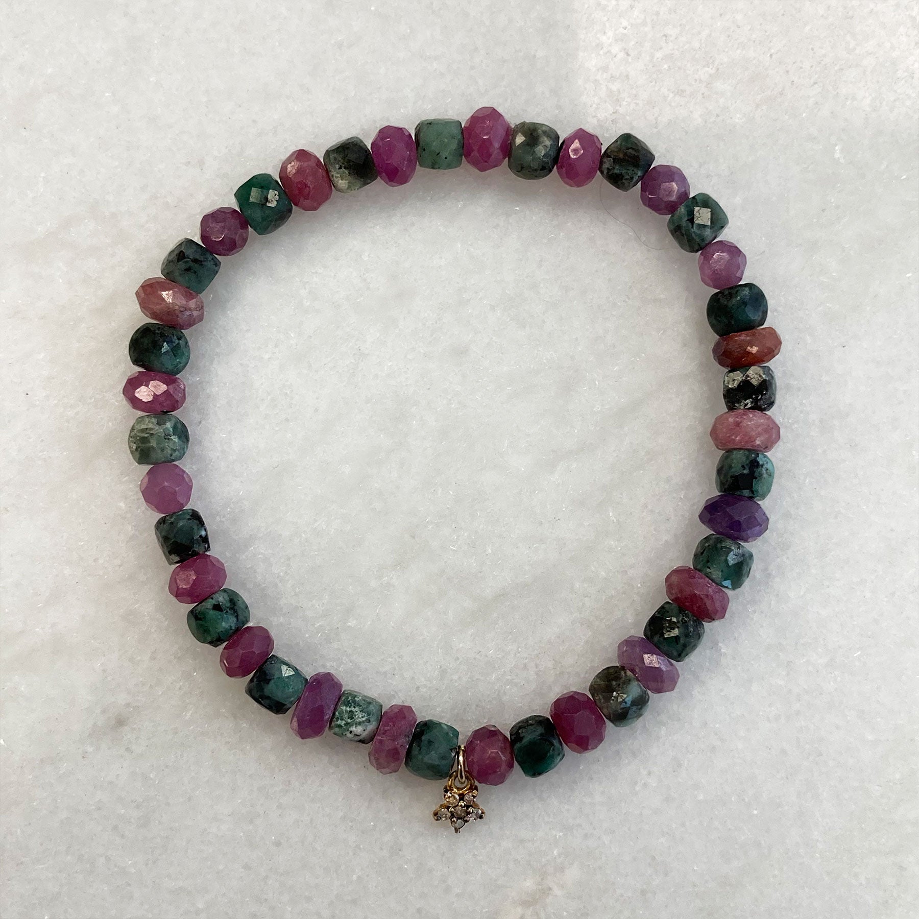 Ruby & Emerald Beaded Bracelet