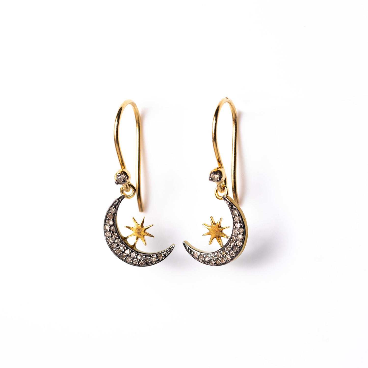 Diamond Moon & Star Earrings