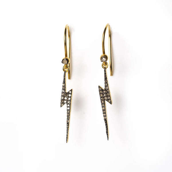 Diamond Lightning Bolt Earrings Kirstie Le Marque
