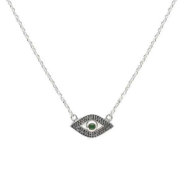 White gold evil sales eye necklace