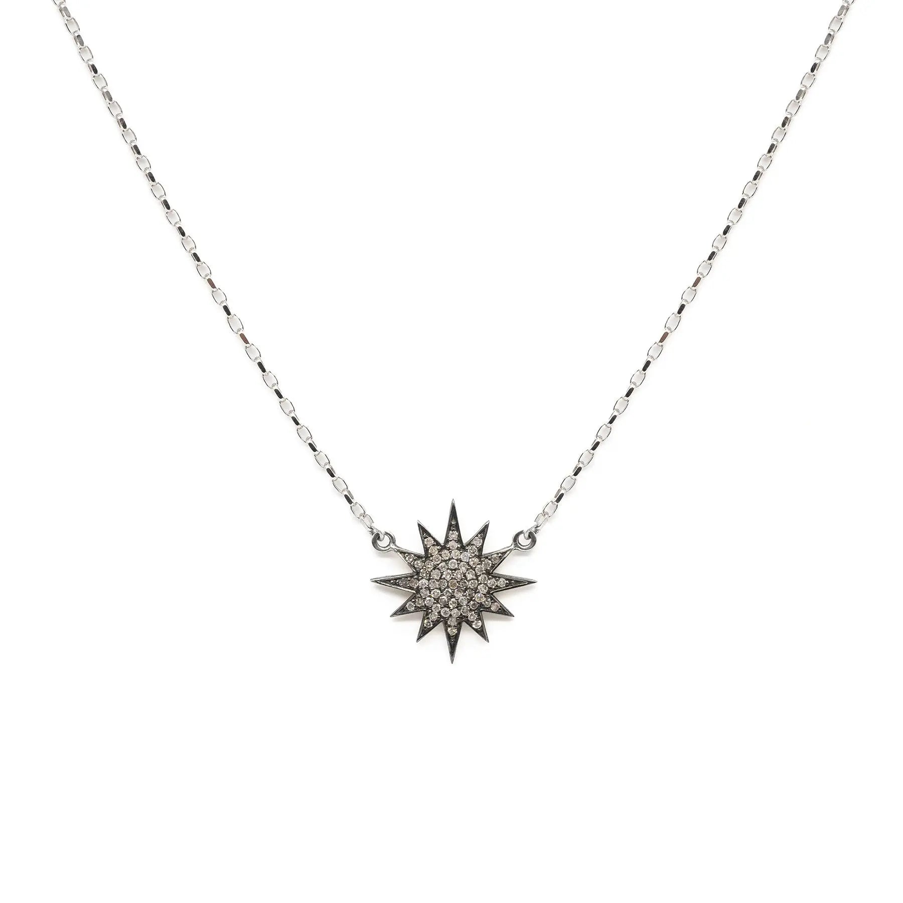 Diamond and Gold Starburst Necklace